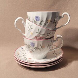 Johnson Brothers Summer Chintz (Lot of 3) Cup & Saucer Sets PERFECT!